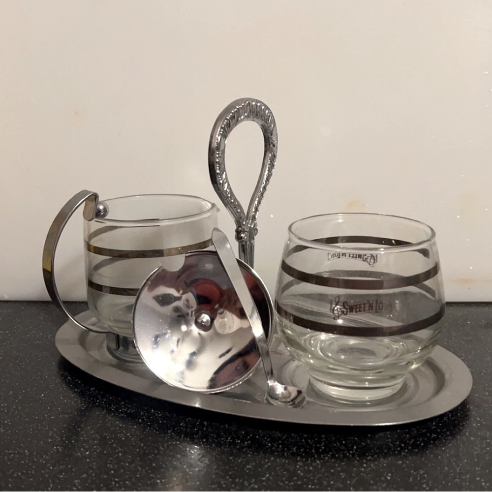 Vintage 1960’s Sweet n Low Glass Serving Set